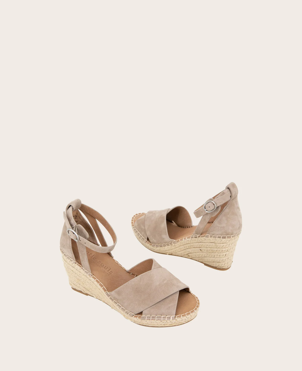 GENTLE SOULS - Charli Suede X-Band Espadrille Wedge Sandal - Image 2