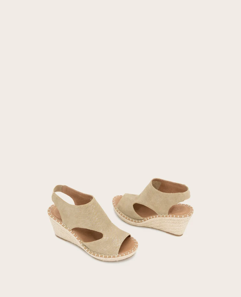 GENTLE SOULS - Cody Metallic Suede Espadrille Wedge - Image 2