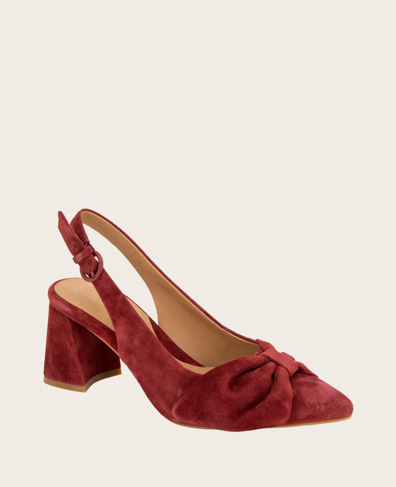 GENTLE SOULS - Diana Suede Bow Slingback Heel - Image 5