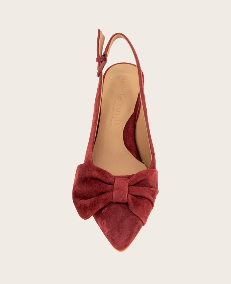GENTLE SOULS - Diana Suede Bow Slingback Heel - Image 6