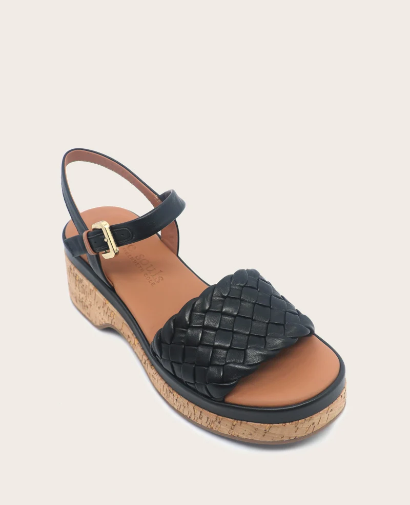 GENTLE SOULS - Dorris Woven Leather Cork Platform Sandal - Image 3