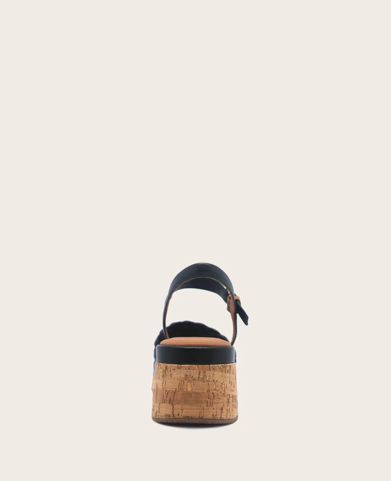 GENTLE SOULS - Dorris Woven Leather Cork Platform Sandal - Image 4