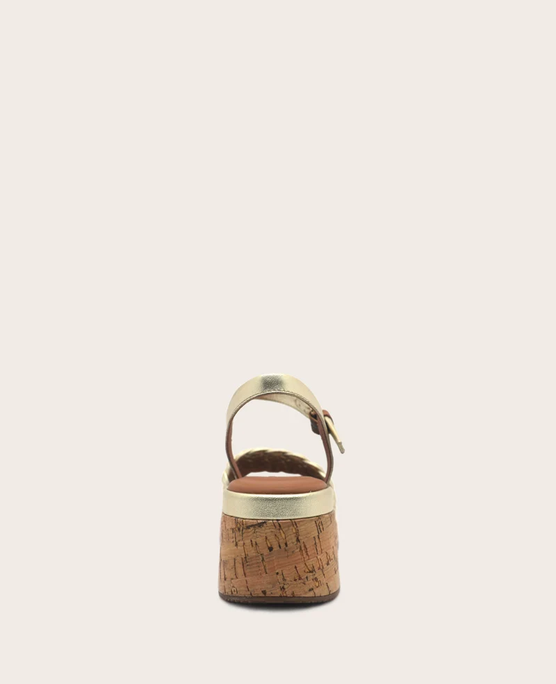 GENTLE SOULS - Dorris Woven Leather Cork Platform Sandal - Image 4