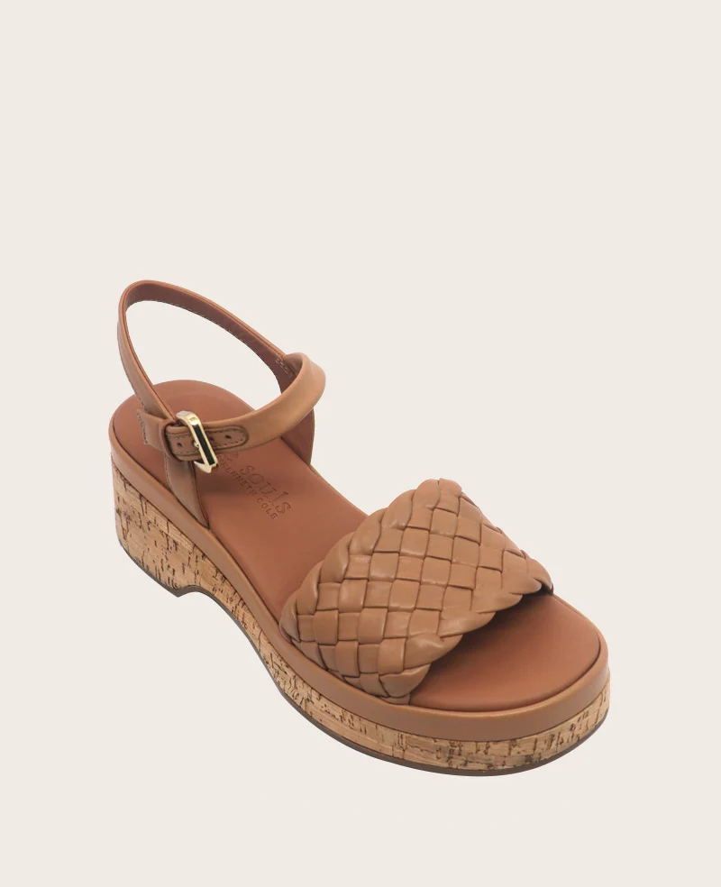 GENTLE SOULS - Dorris Woven Leather Cork Platform Sandal - Image 3