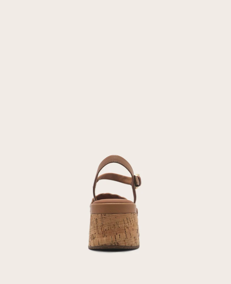 GENTLE SOULS - Dorris Woven Leather Cork Platform Sandal - Image 4