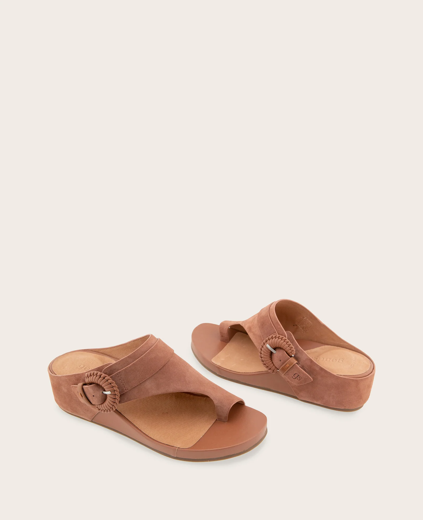 GENTLE SOULS - Galina Suede Toe Ring Buckle Wedge Sandal - Image 2