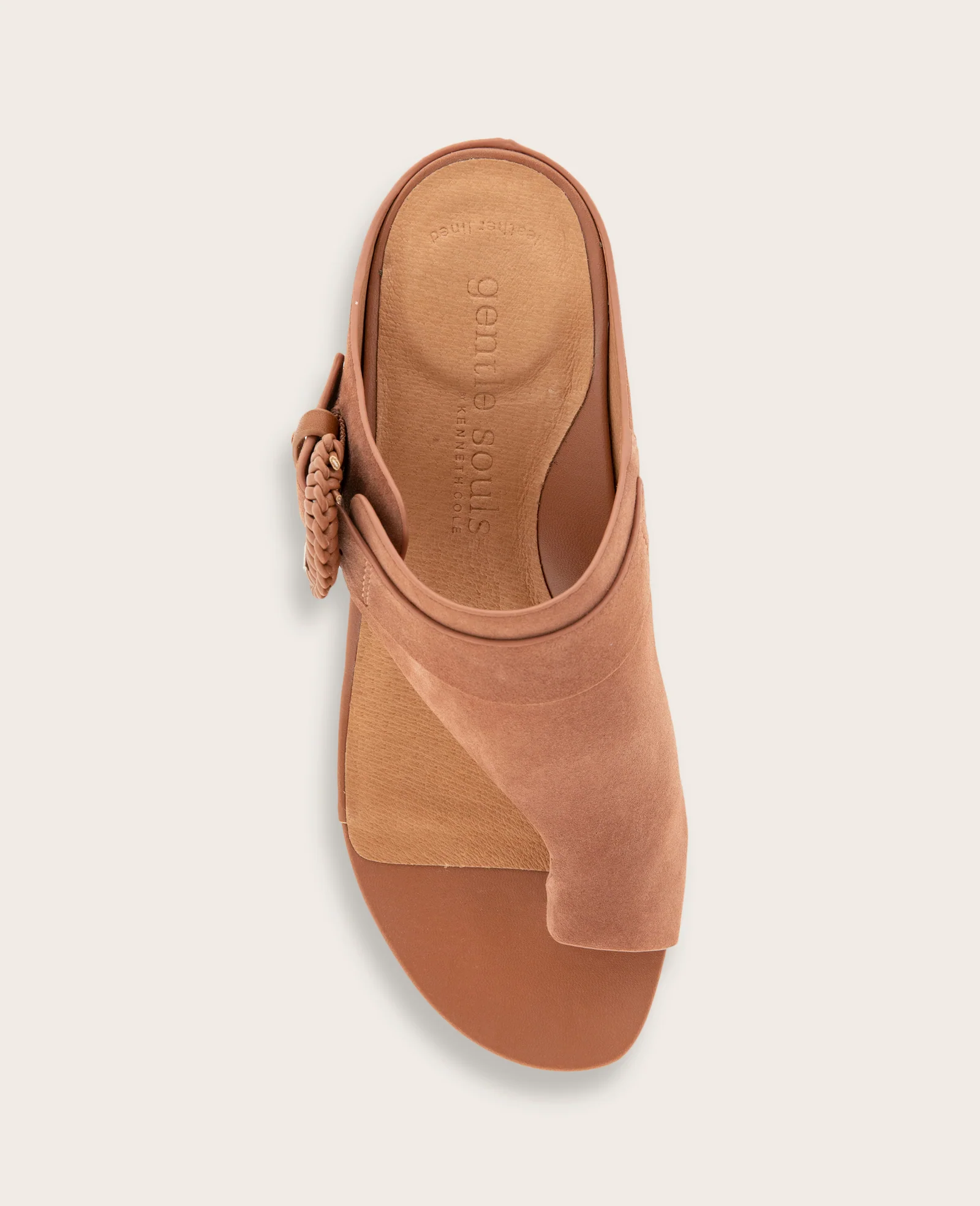GENTLE SOULS - Galina Suede Toe Ring Buckle Wedge Sandal - Image 3