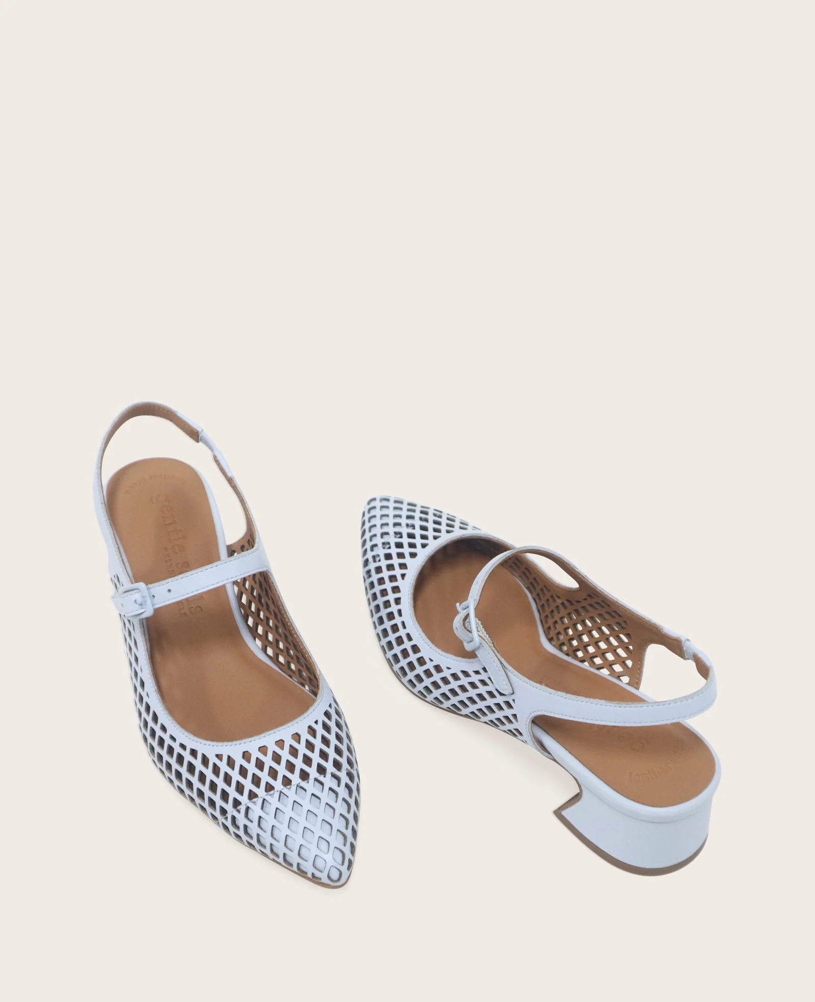 GENTLE SOULS - Gladys Leather Perforated Slingback Heel - Image 2