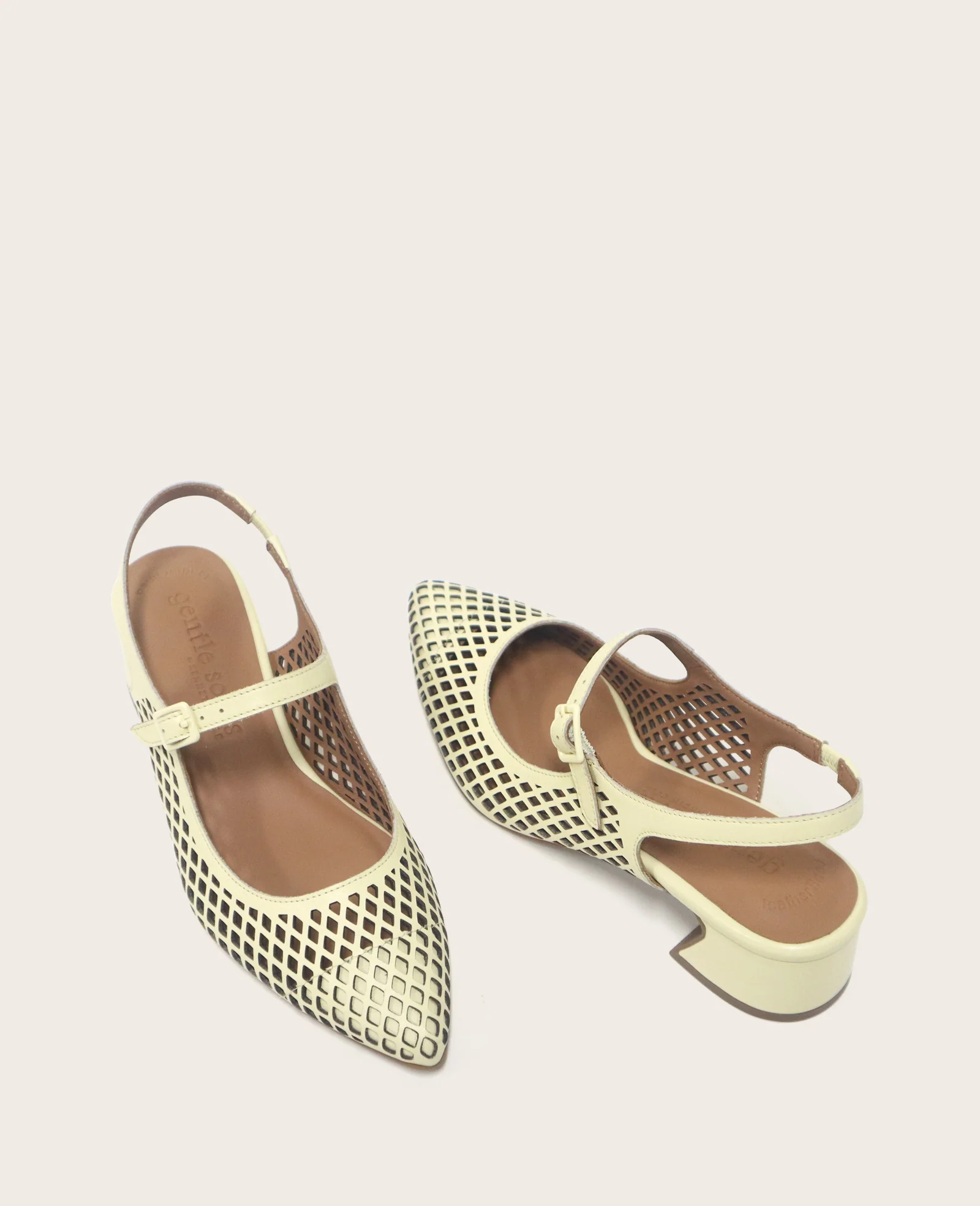 GENTLE SOULS - Gladys Leather Perforated Slingback Heel - Image 2