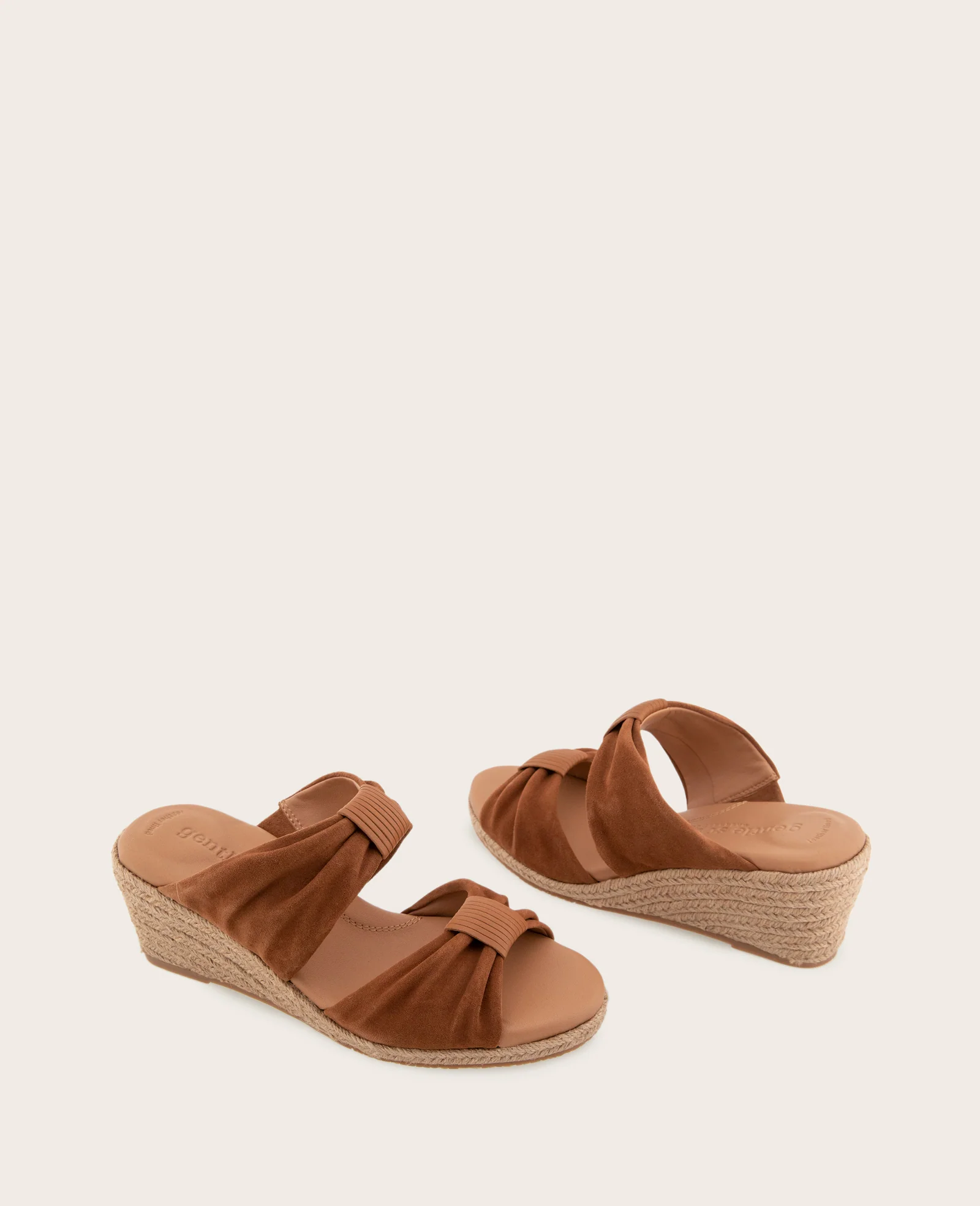 GENTLE SOULS - Gracious Suede Rouched Espadrille Wedge - Image 2