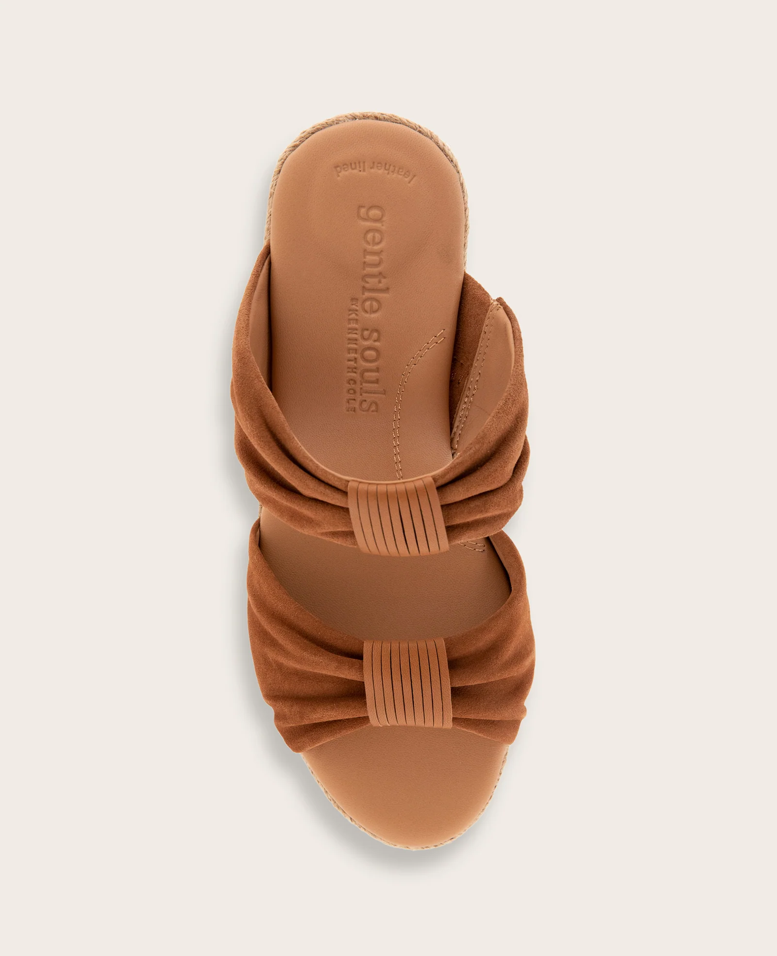 GENTLE SOULS - Gracious Suede Rouched Espadrille Wedge - Image 3