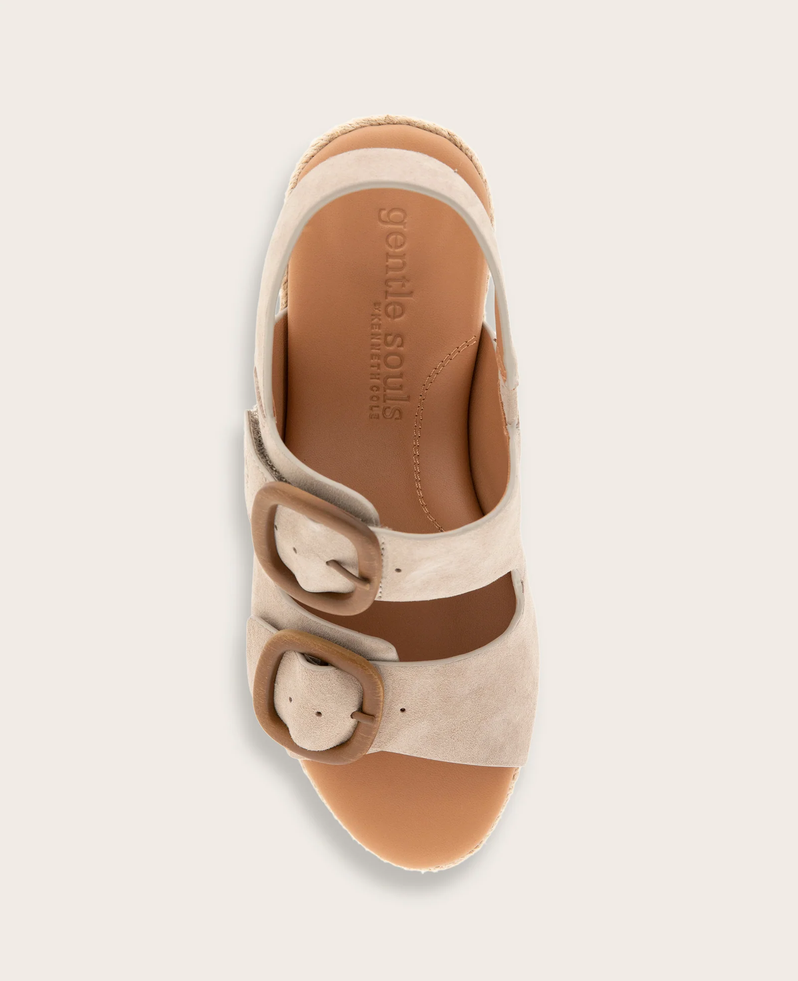 GENTLE SOULS - Greca Suede Two Band Buckle Wedge - Image 2