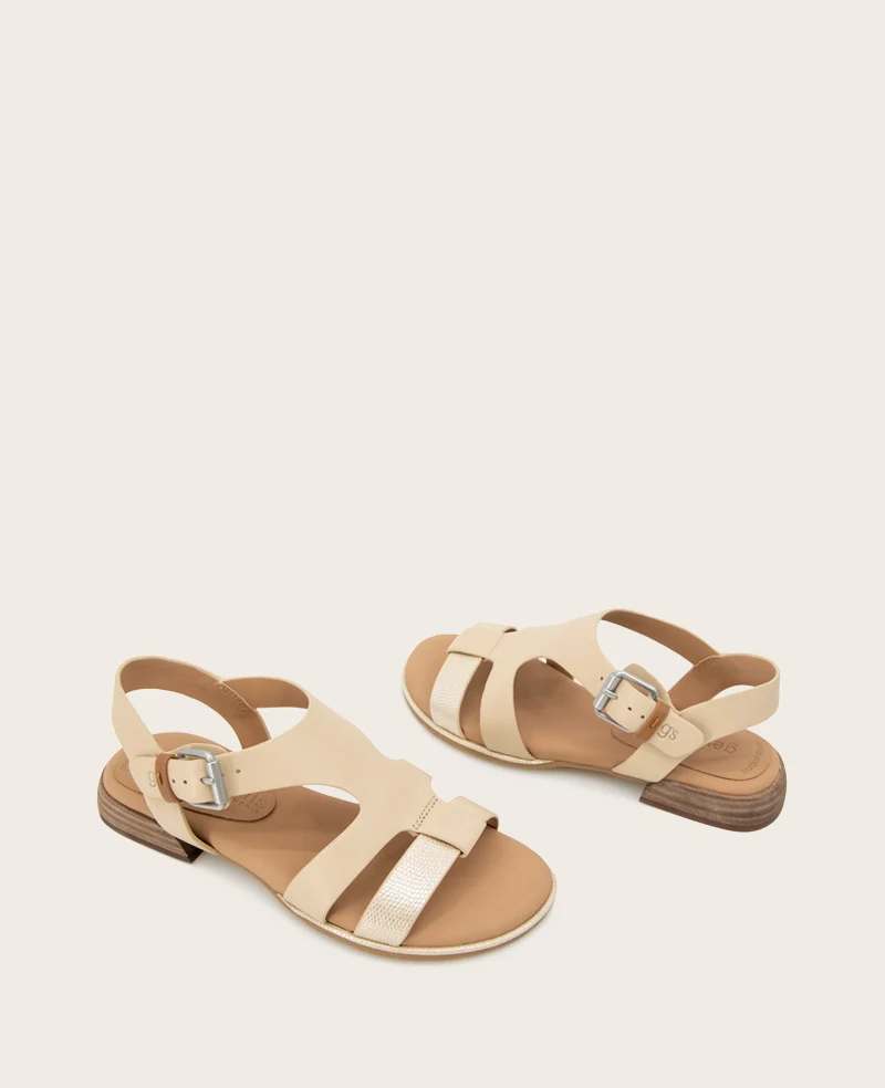 GENTLE SOULS - Haisley Leather Metallic Combo Sandal - Image 2