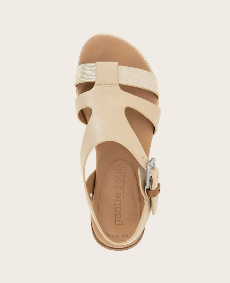 GENTLE SOULS - Haisley Leather Metallic Combo Sandal - Image 5
