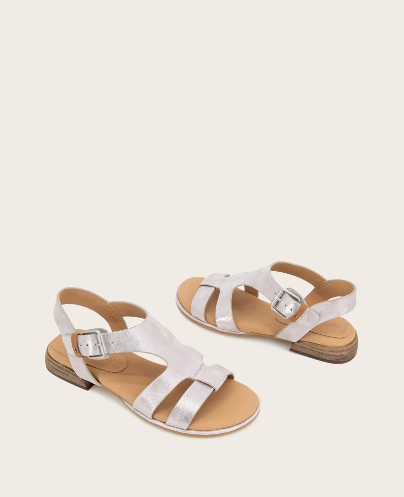 GENTLE SOULS - Haisley Leather Metallic Combo Sandal - Image 2