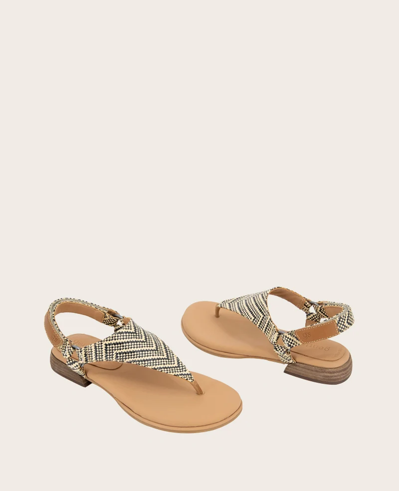 GENTLE SOULS - Holly Raffia Ankle Strap Thong - Image 2