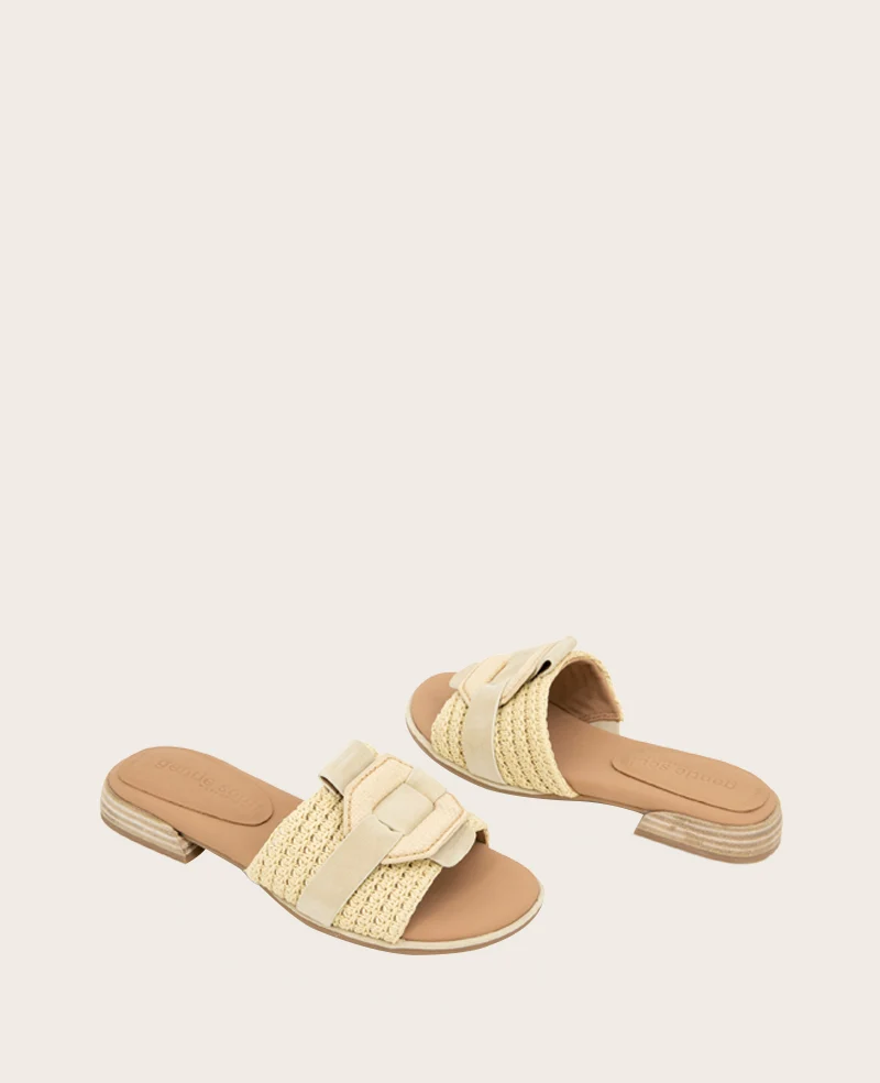 GENTLE SOULS - Hudson Raffia Slip On Sandal - Image 2