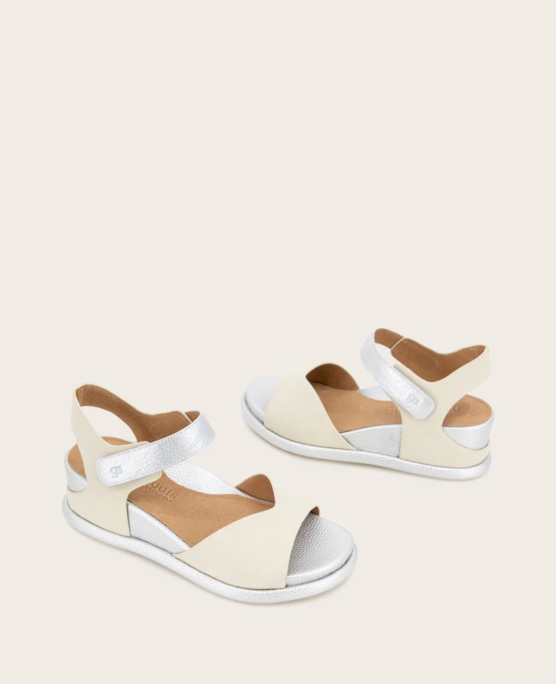 GENTLE SOULS - Jalleen Metallic Combo Ankle Strap Wedge - Image 2