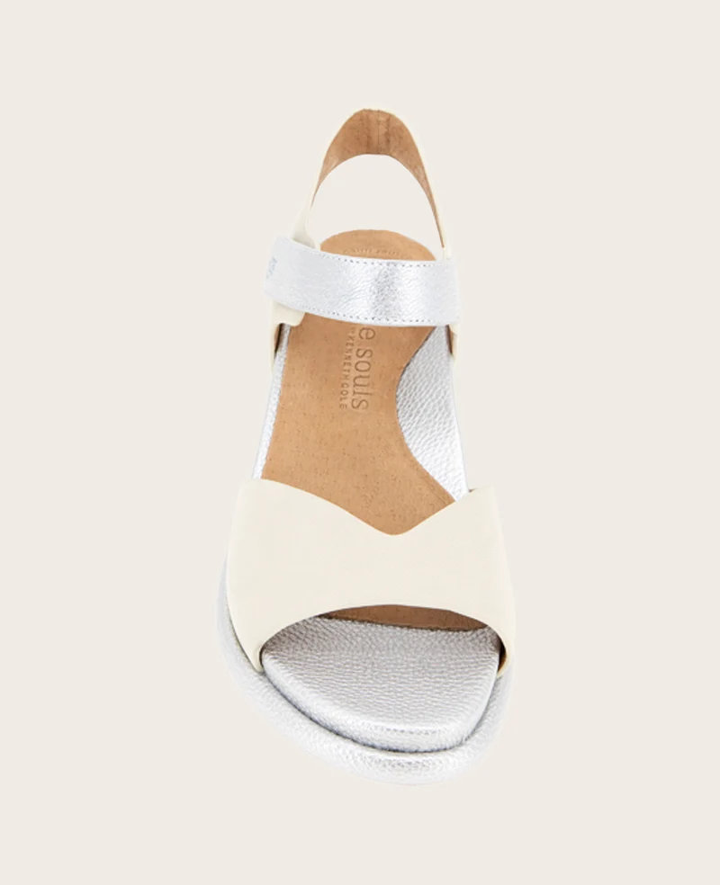 GENTLE SOULS - Jalleen Metallic Combo Ankle Strap Wedge - Image 4