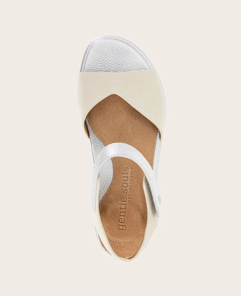 GENTLE SOULS - Jalleen Metallic Combo Ankle Strap Wedge - Image 5