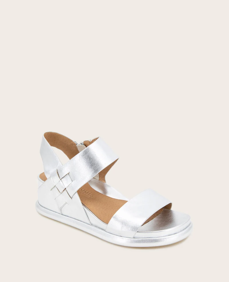 GENTLE SOULS - Jolisa Metallic Woven Detail Wedge - Image 3