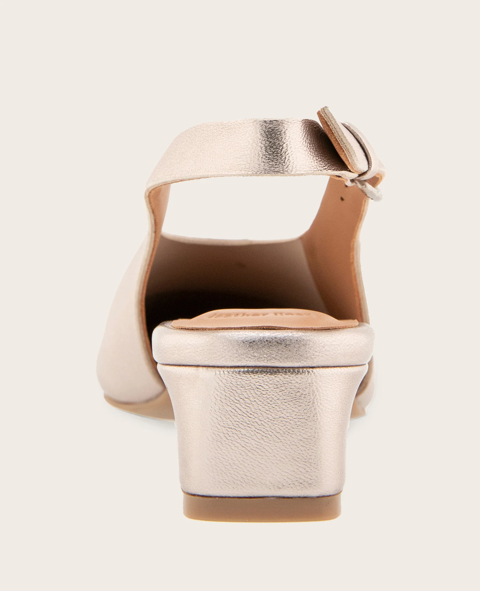 GENTLE SOULS - Kellis Metallic Stretch Leather Slingback Heel - Image 3