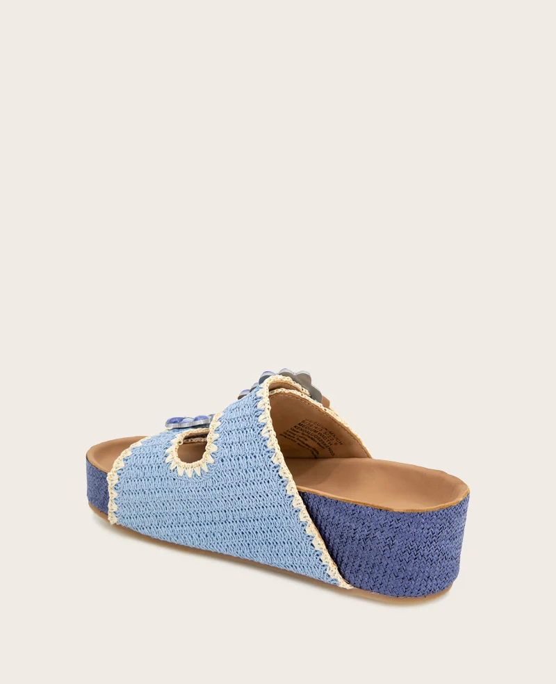 GENTLE SOULS - Kendall Raffia Wrap Buckle Wedge - Image 4