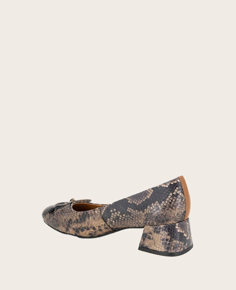 GENTLE SOULS - Lancine Snakeskin Leather Bow Heel - Image 4