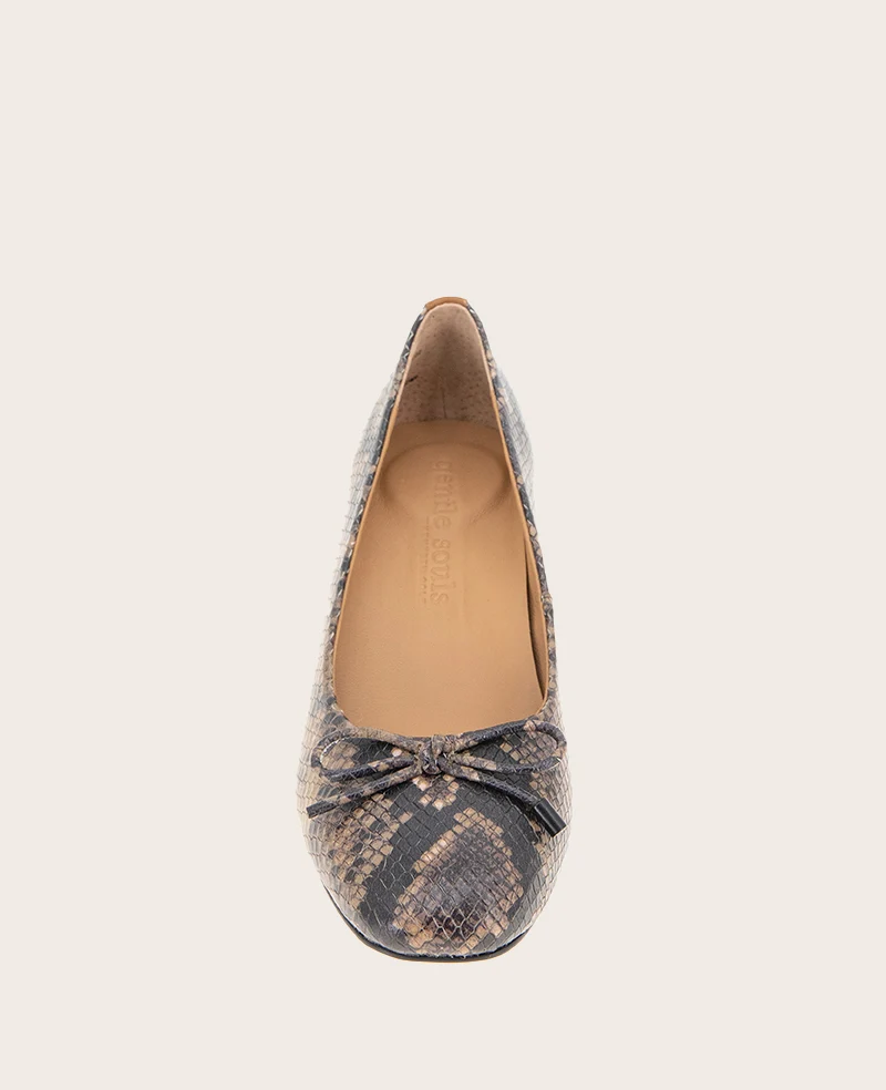 GENTLE SOULS - Lancine Snakeskin Leather Bow Heel - Image 6