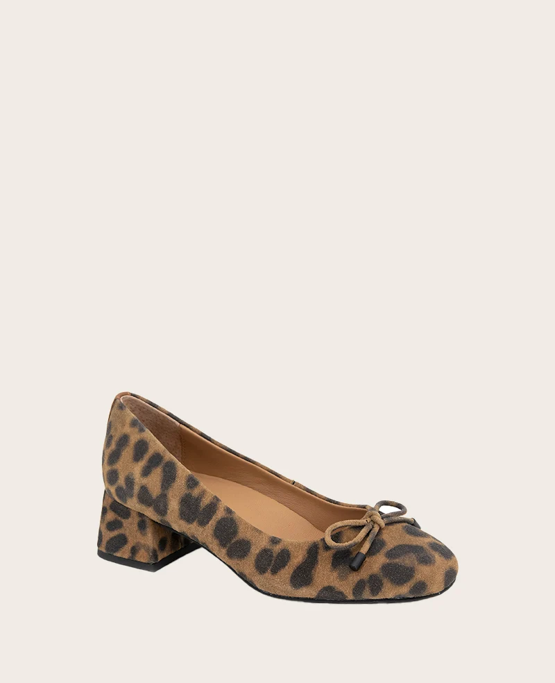 GENTLE SOULS - Lancine Suede Leopard Bow Heel - Image 5