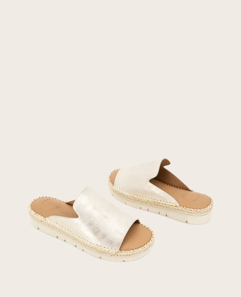 GENTLE SOULS - Leilani Metallic Platform Slip On Sandal - Image 2