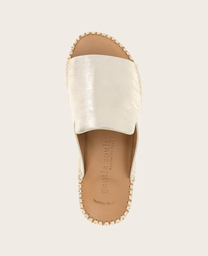 GENTLE SOULS - Leilani Metallic Platform Slip On Sandal - Image 3