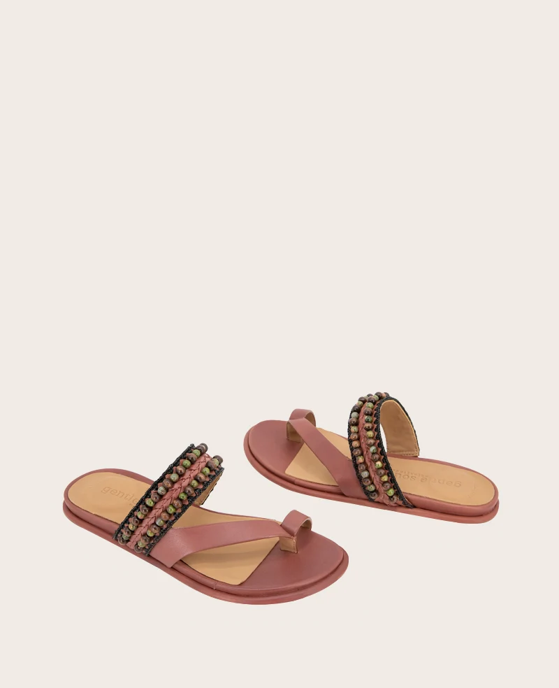 GENTLE SOULS - Lentini Leather Beaded Sandal - Image 2