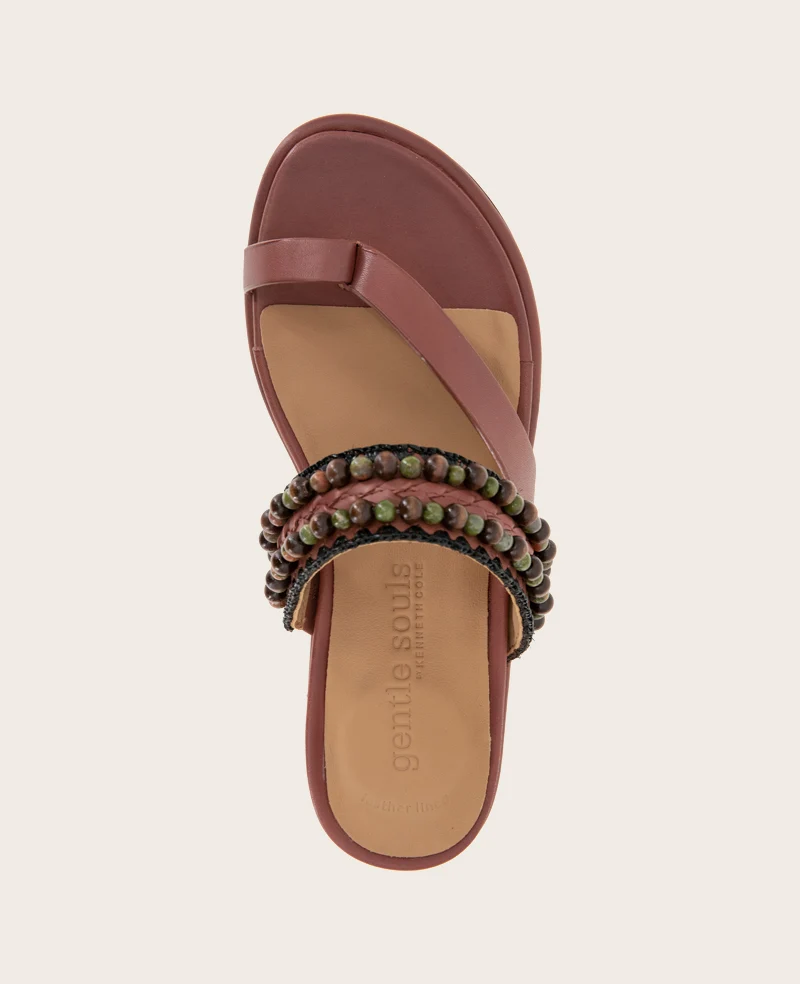 GENTLE SOULS - Lentini Leather Beaded Sandal - Image 4