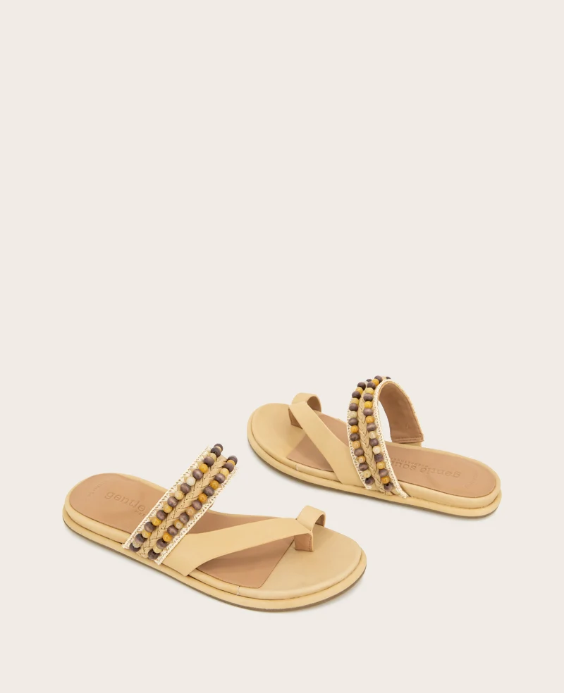 GENTLE SOULS - Lentini Leather Beaded Sandal - Image 2