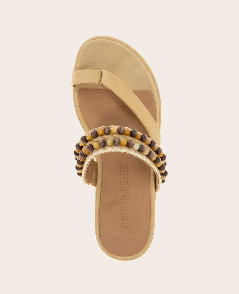 GENTLE SOULS - Lentini Leather Beaded Sandal - Image 5