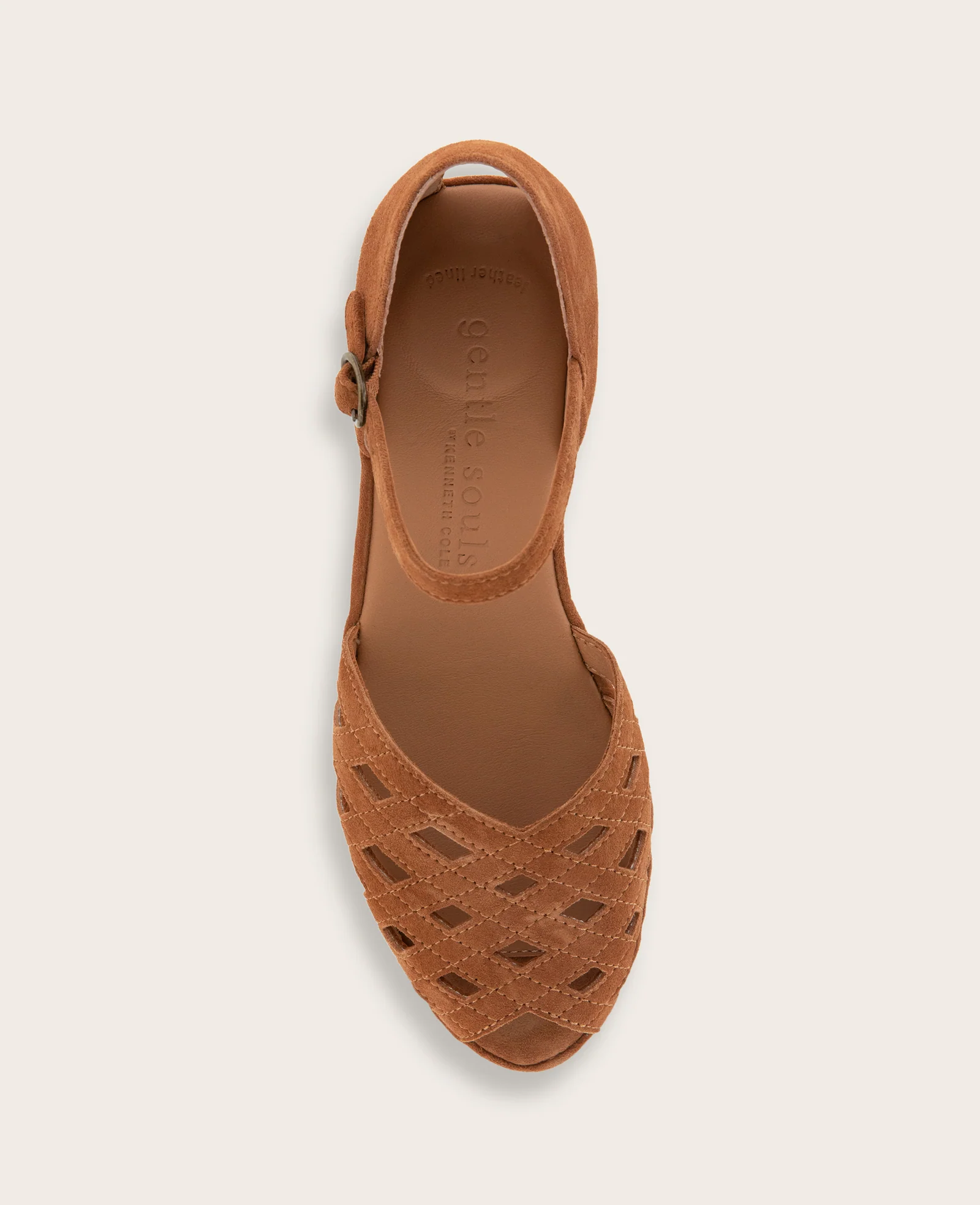 GENTLE SOULS - Loren Suede Perforated Peep-Toe Sandal - Image 3