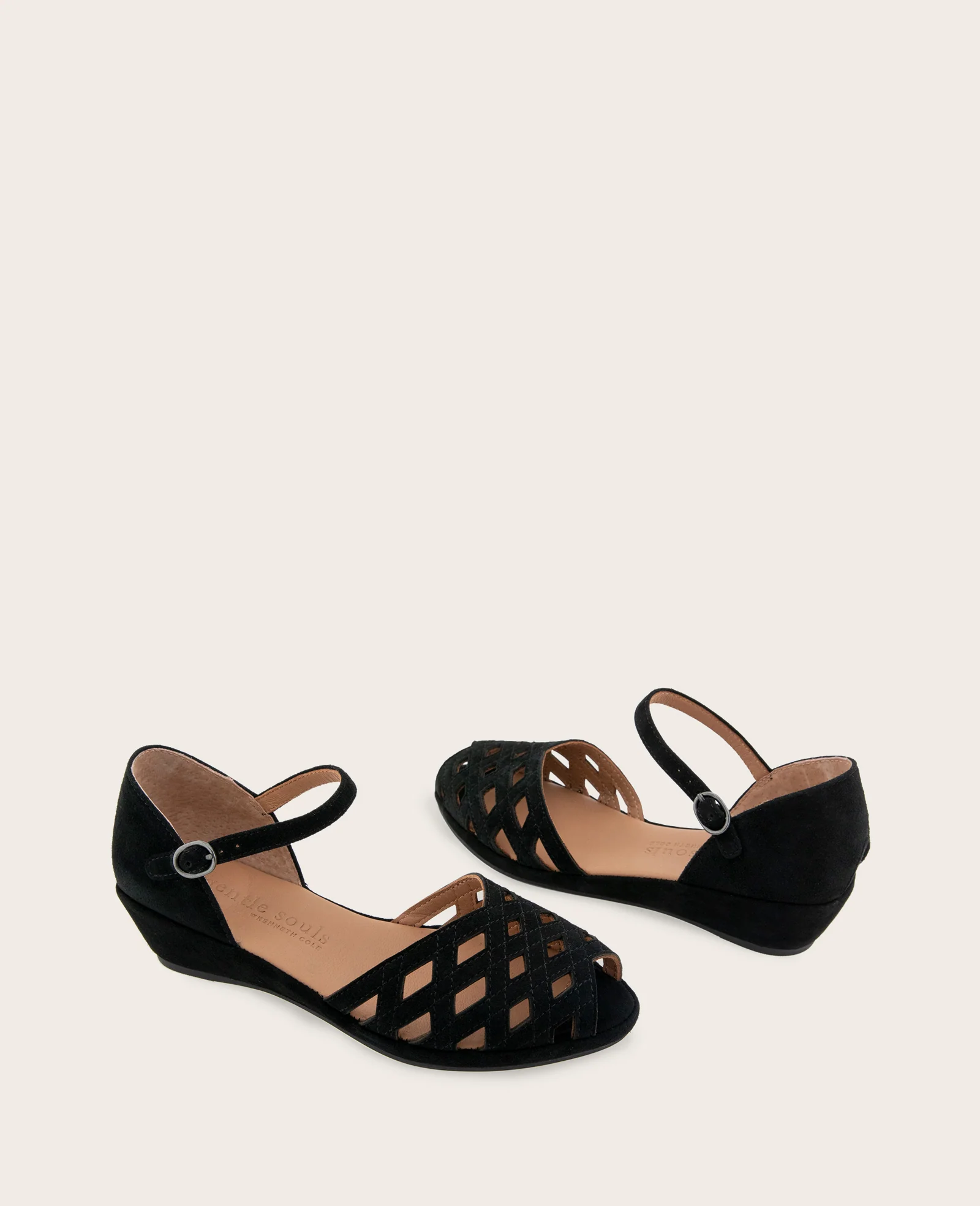 GENTLE SOULS - Loren Suede Perforated Peep-Toe Sandal - Image 2