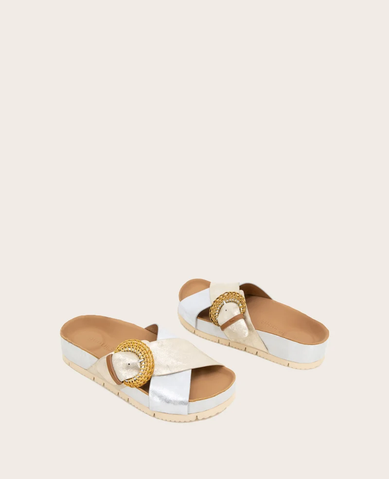 GENTLE SOULS - Louisa X Band Metallic Combo Platform Slip On - Image 2