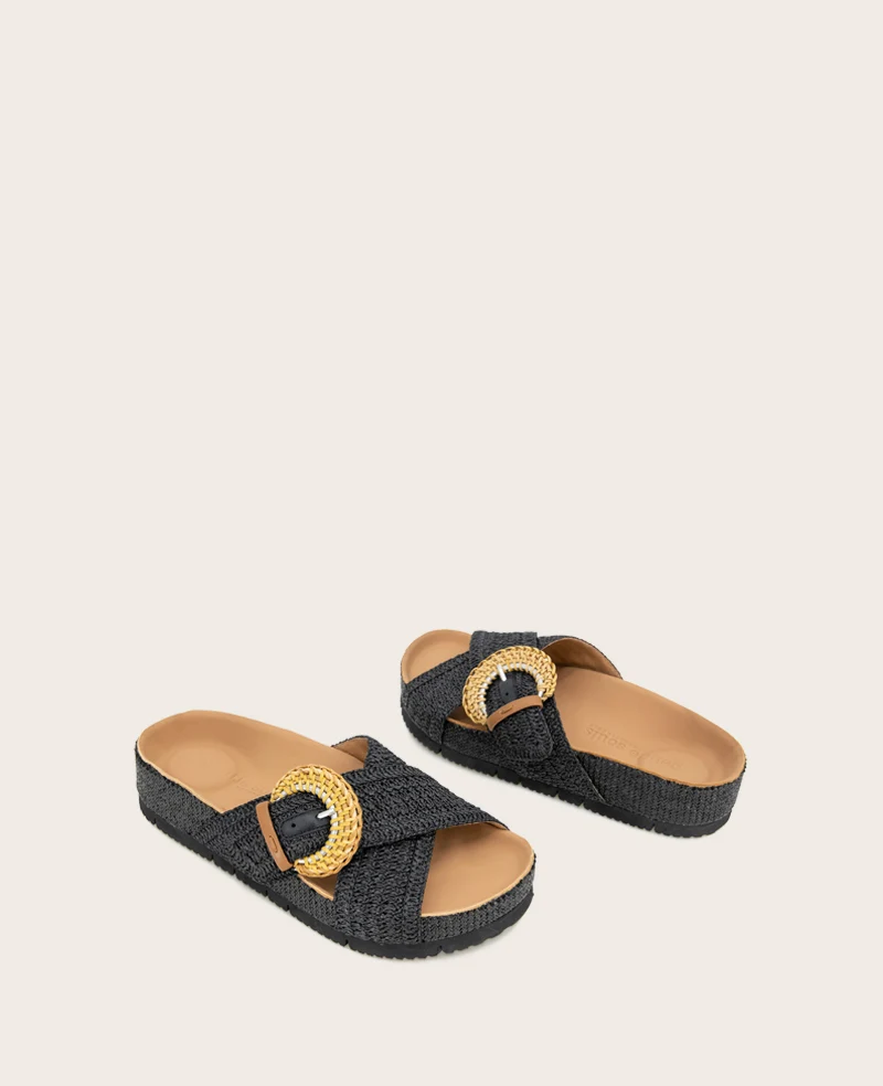GENTLE SOULS - Louisa X Band Raffia Platform Slip On - Image 2