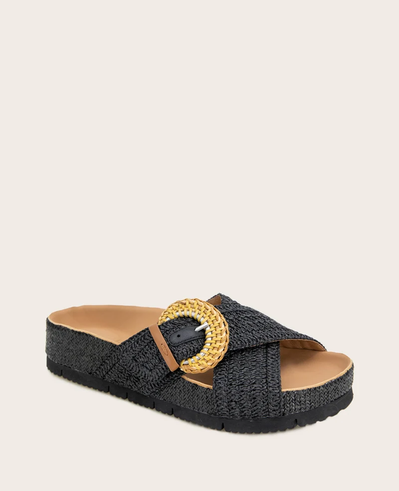 GENTLE SOULS - Louisa X Band Raffia Platform Slip On - Image 3