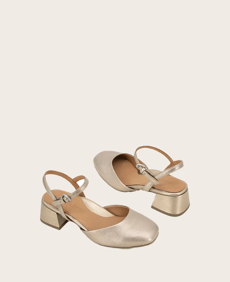 GENTLE SOULS - Lucinda Metallic Closed Toe Strap Sandal - Image 2
