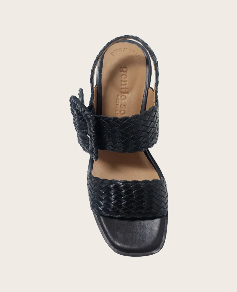 GENTLE SOULS - Madylyn Woven Leather Heel Sandal - Image 3