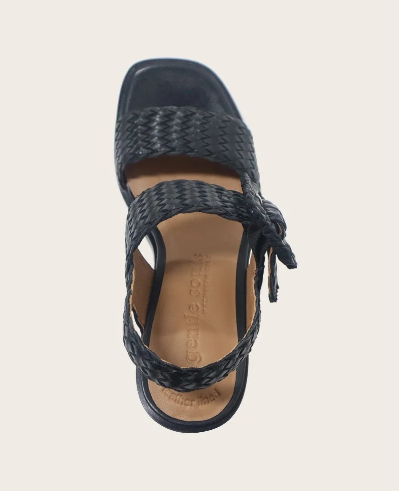 GENTLE SOULS - Madylyn Woven Leather Heel Sandal - Image 4