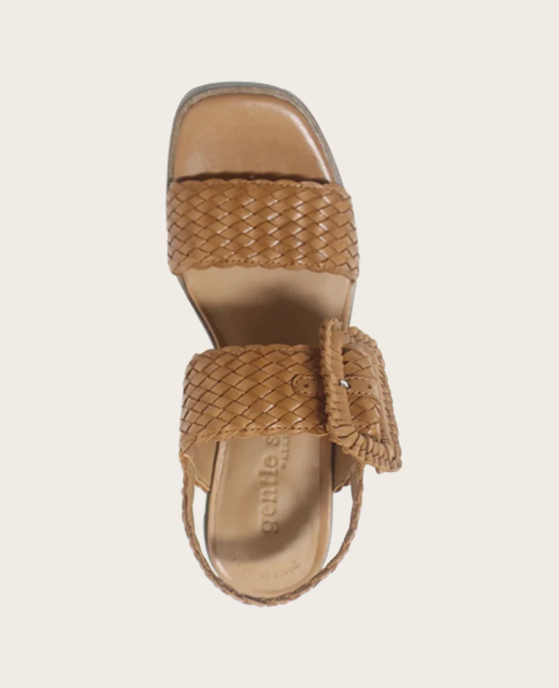 GENTLE SOULS - Madylyn Woven Leather Heel Sandal - Image 4