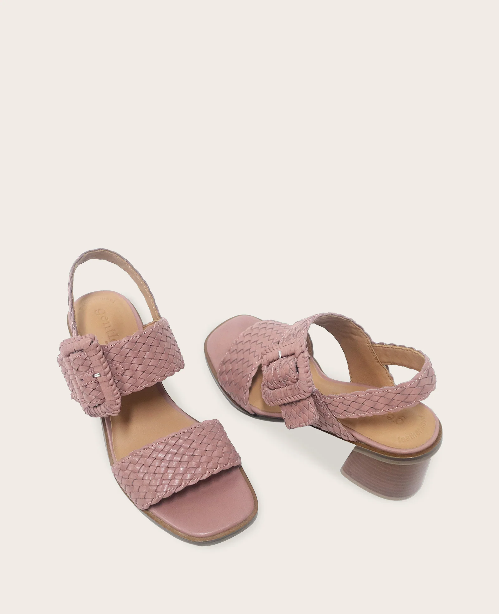 GENTLE SOULS - Madylyn Woven Leather Heel Sandal - Image 2