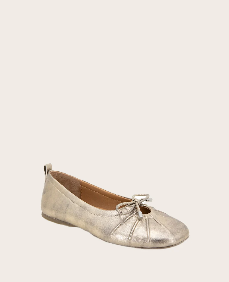 GENTLE SOULS - Marilyn Leather Pleated Ballet Flat - Image 5