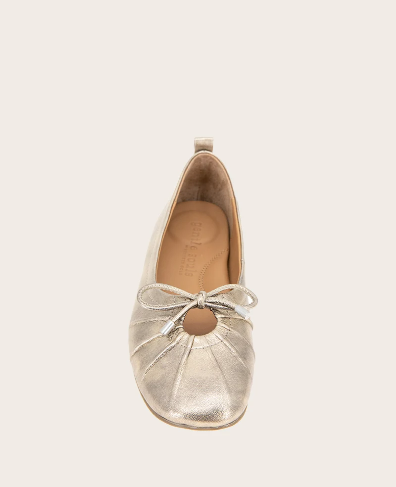 GENTLE SOULS - Marilyn Leather Pleated Ballet Flat - Image 6