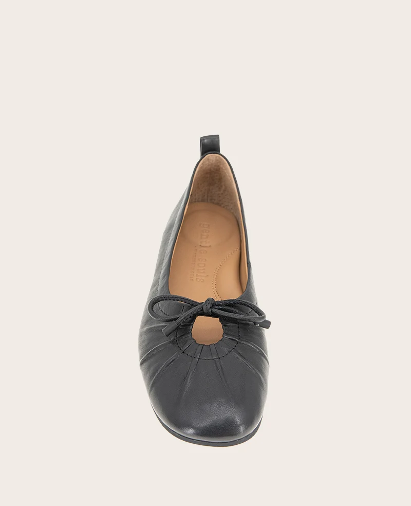 GENTLE SOULS - Marilyn Leather Pleated Ballet Flat - Image 6