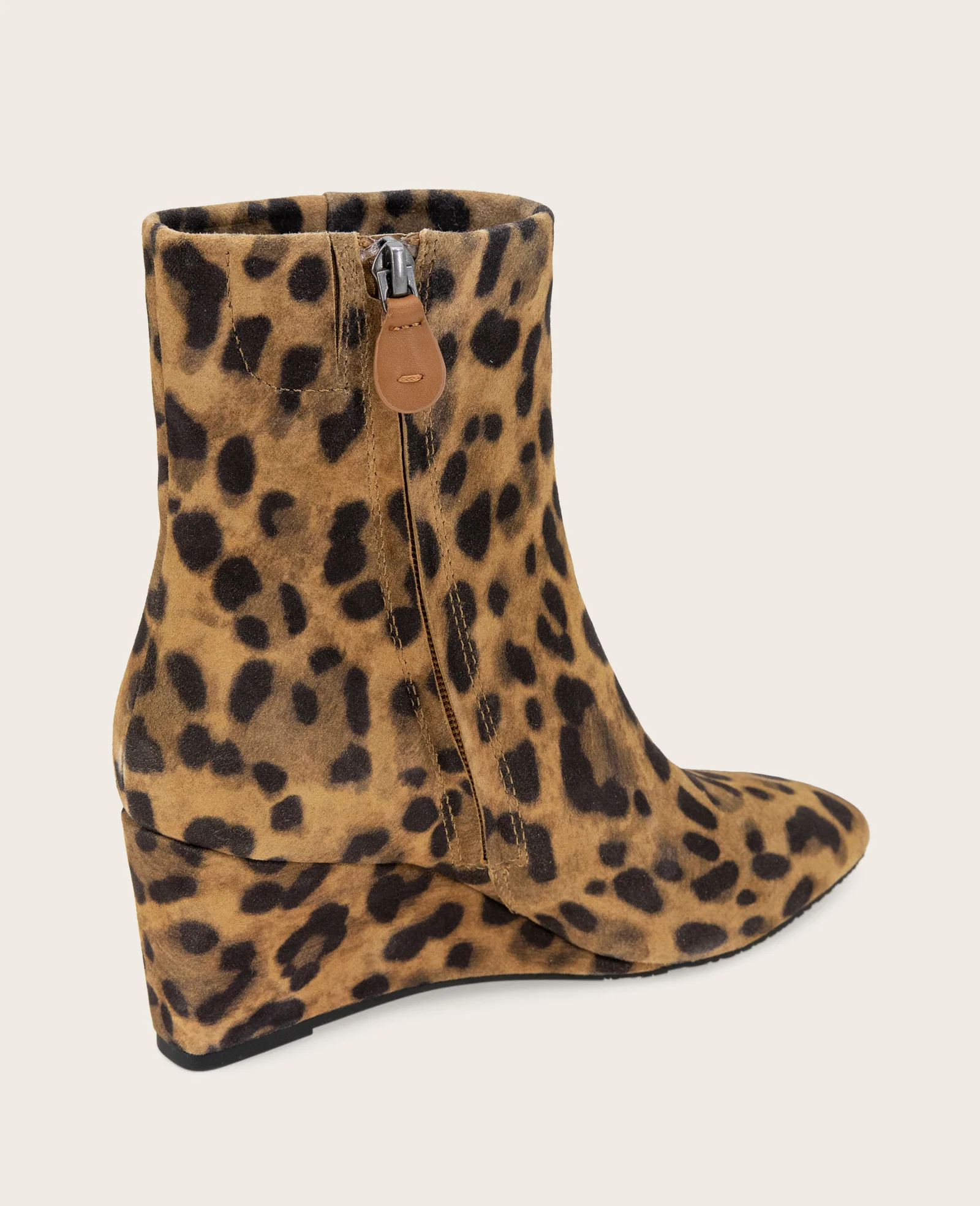 GENTLE SOULS - Nash Leopard Suede Side Zip Wedge Bootie - Image 3